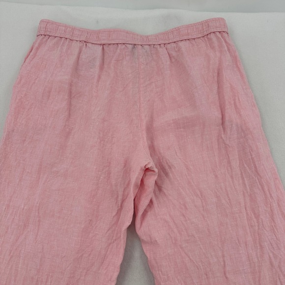 Tommy Bahama 100% Linen Wide Leg Pants Pink Size L G Drawstring Pockets Comfy - Picture 4 of 8